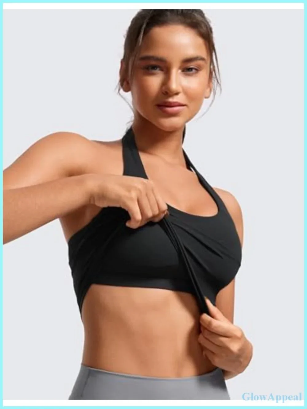Butterluxe Halter Crop Tank Tops Low Support Sports Bra